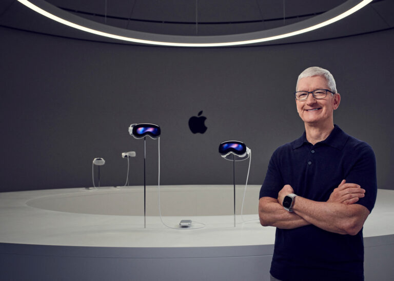 Apple CEO Tim Cook introduces Apple Vision Pro at Apple Park in Cupertino